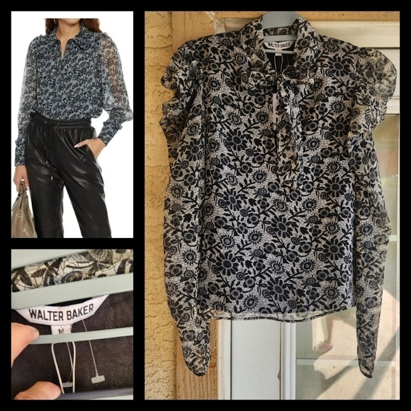 Walter Baker Floral Jeny Ruffle Blouse - Picture 1 of 9